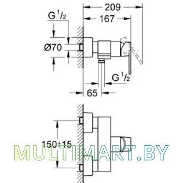 Смеситель Grohe Quadra 32637000 картинка 2